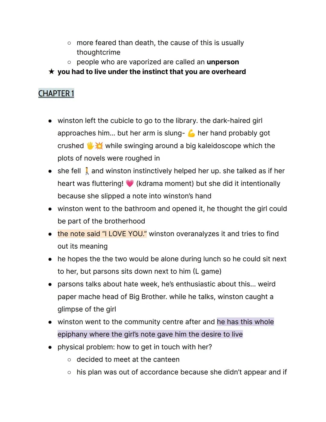 1984 by George Orwell; { Part 2 Notes }
things to know:
→ this is part 2, not part 1
→ orwell rejected soviet communism
→ the book is actual