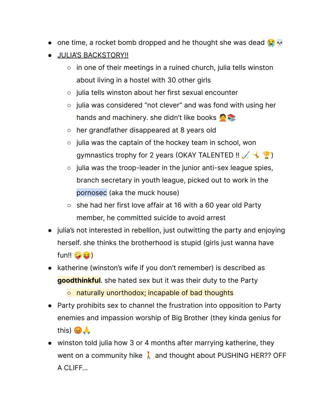 1984 by George Orwell; { Part 2 Notes }
things to know:
→ this is part 2, not part 1
→ orwell rejected soviet communism
→ the book is actual