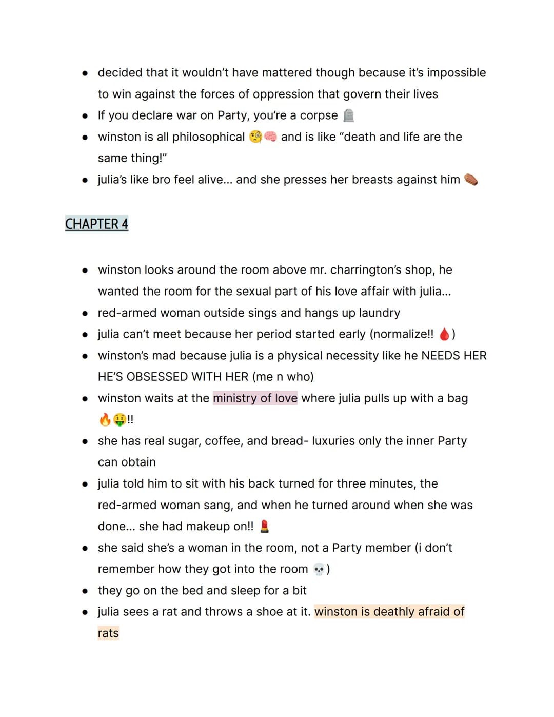 1984 by George Orwell; { Part 2 Notes }
things to know:
→ this is part 2, not part 1
→ orwell rejected soviet communism
→ the book is actual