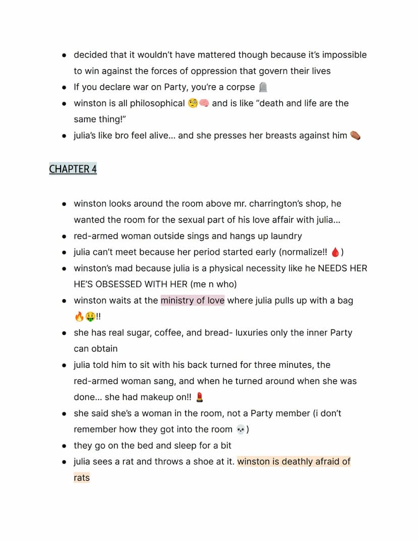 1984 by George Orwell; { Part 2 Notes }
things to know:
→ this is part 2, not part 1
→ orwell rejected soviet communism
→ the book is actual