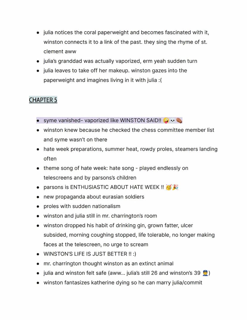 1984 by George Orwell; { Part 2 Notes }
things to know:
→ this is part 2, not part 1
→ orwell rejected soviet communism
→ the book is actual