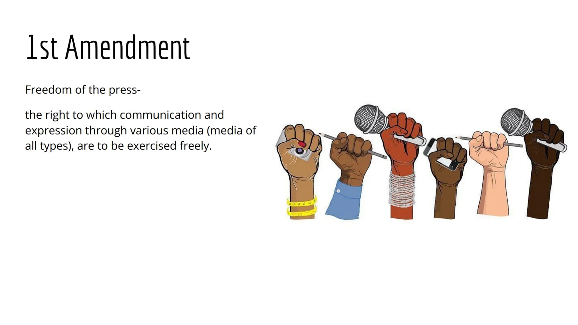 Bill of Rights
Project
Cecilya Guilbault 1st Amendment
Freedom of speech-
a right that supports the freedom of an
individual or a community 