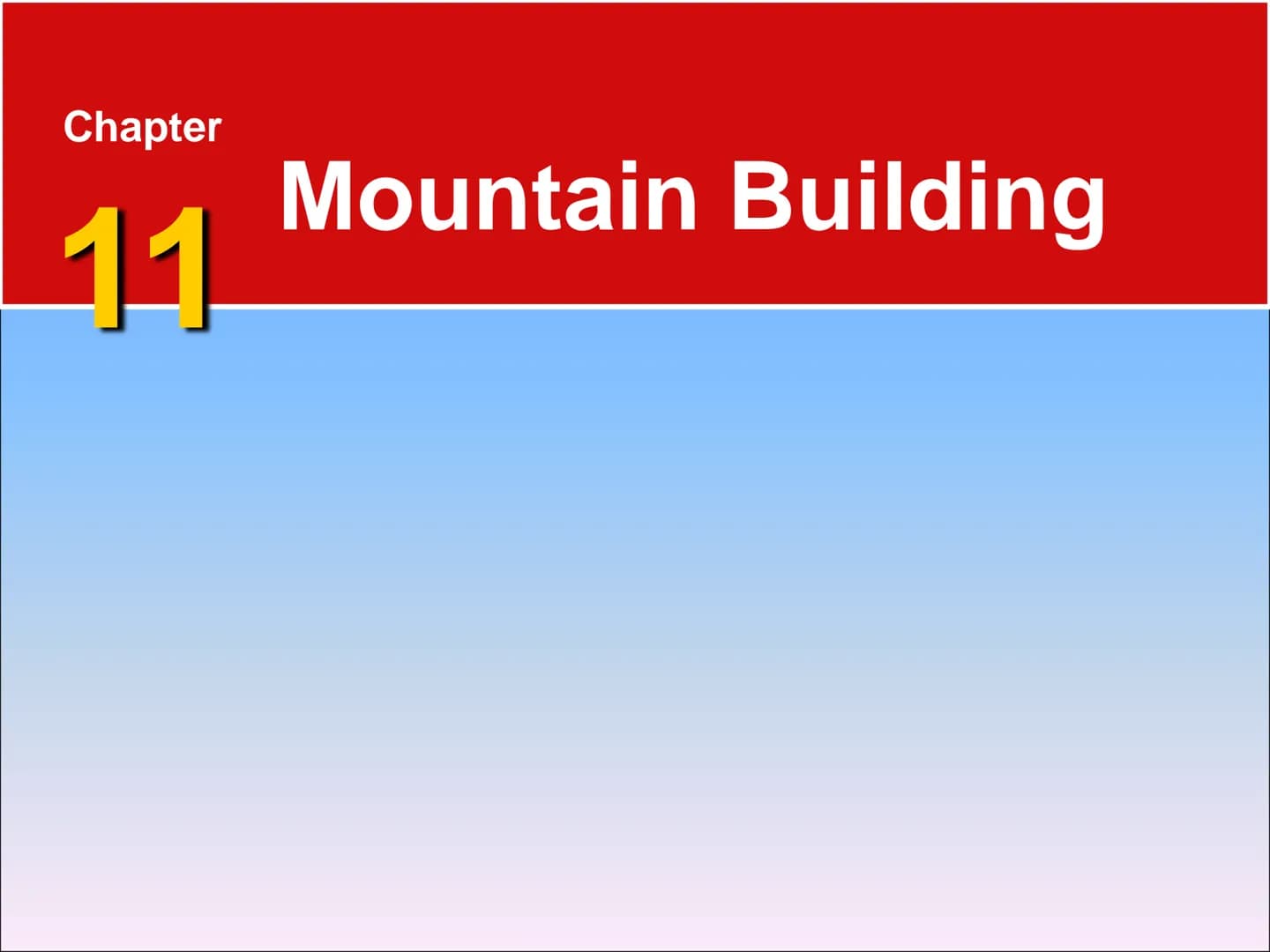 Chapter
11
Mountain Building 11.1 Rock Deformation
Factors Affecting Deformation
Factors that influence the strength of a rock
and how it wi