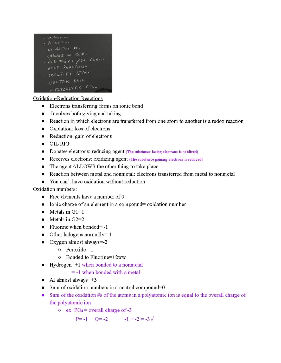 Electrochemistry Study Guide