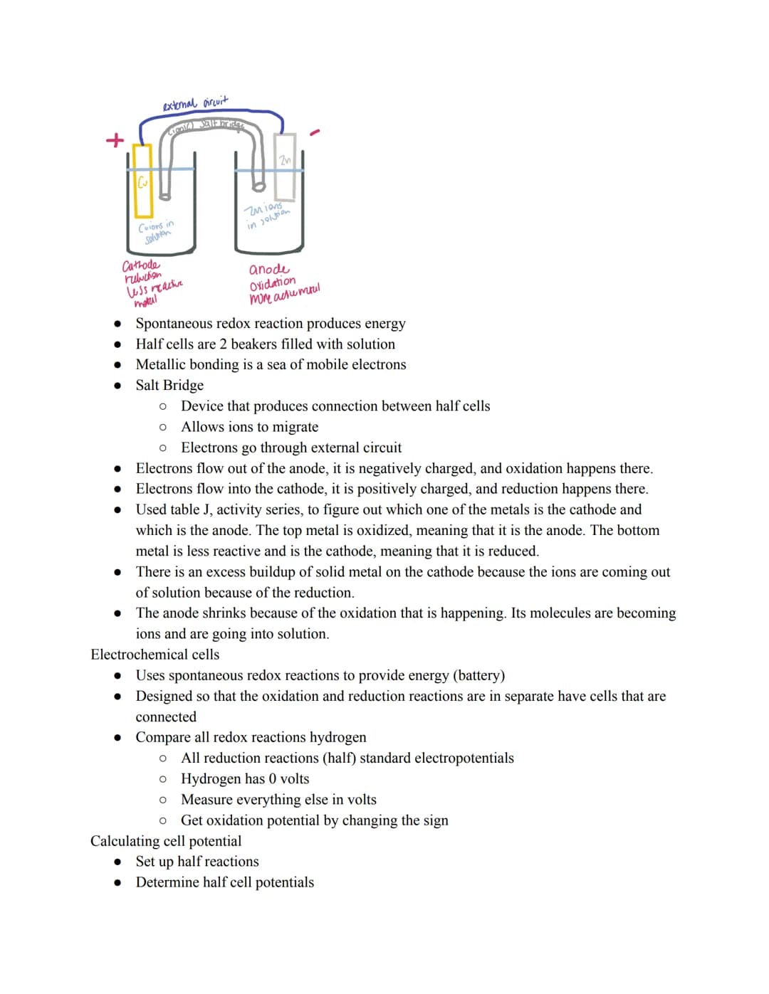 • OXIDATION
• REDUCTION
CHANGE IN Sx #.
RED. AGENT /OK AGENT
• HALF
REACTIONS
• IDENTIFY REDOY
· VOLTAIL CELL
ELECTROLYTIC CELL
Oxidation-Re