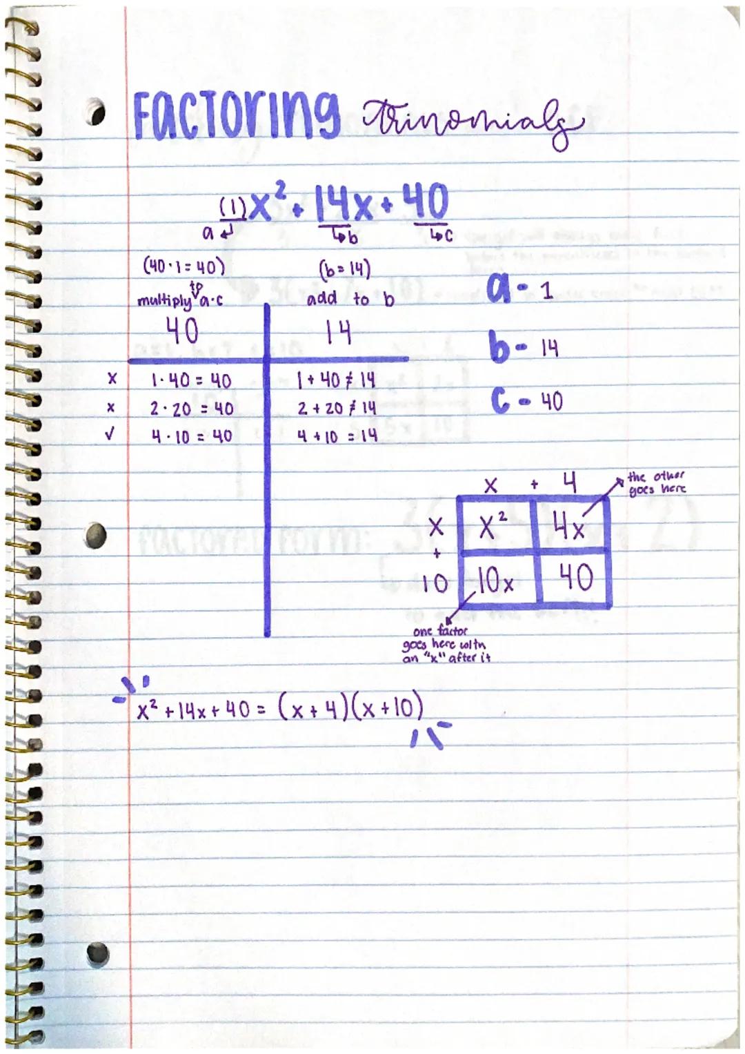 factoring trinomials