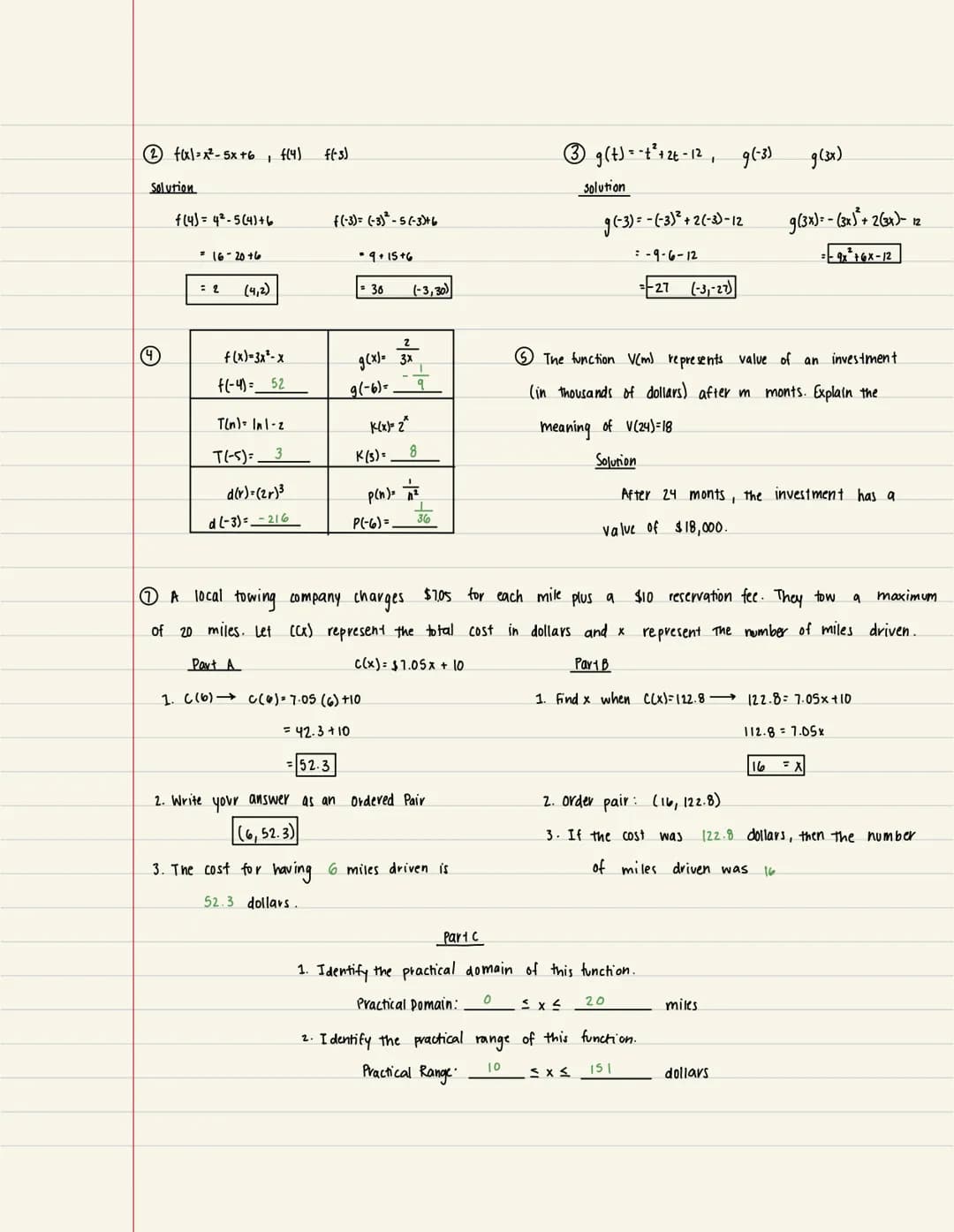 2.1 A Review of functions
*Find the Domain and Range of a Relation
-A relation is a set of ordered pairs
The domain of a relations is all of
