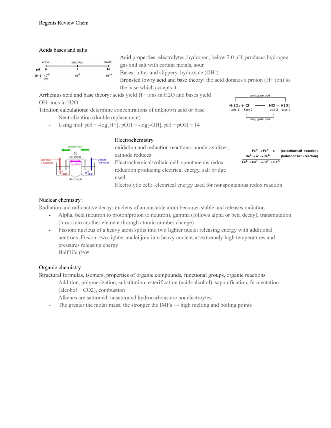 Regents Review Chem
Classification of Matter
Pure Substances: elements and compounds (chemically combined fixed proportion)
Mixtures - homog