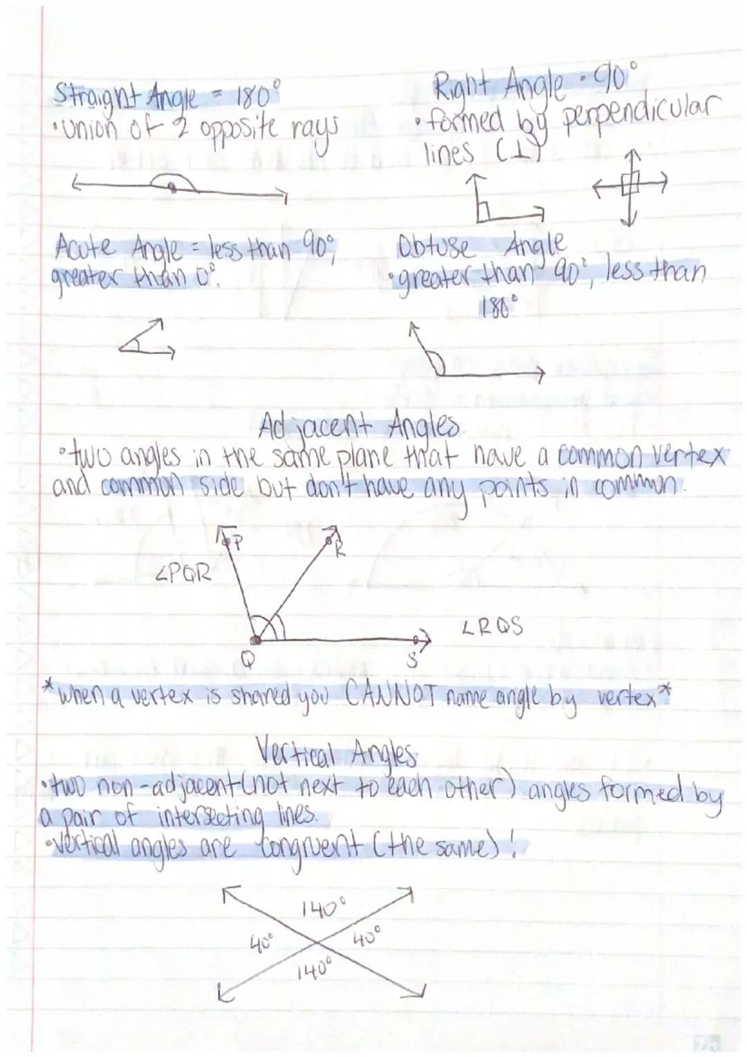 Lesson 2-01
ways to name an angle
Dvertex-use name of vertex
if it is not shared
ex). <B
2) Number /Letter - Single #
or letter inside the a