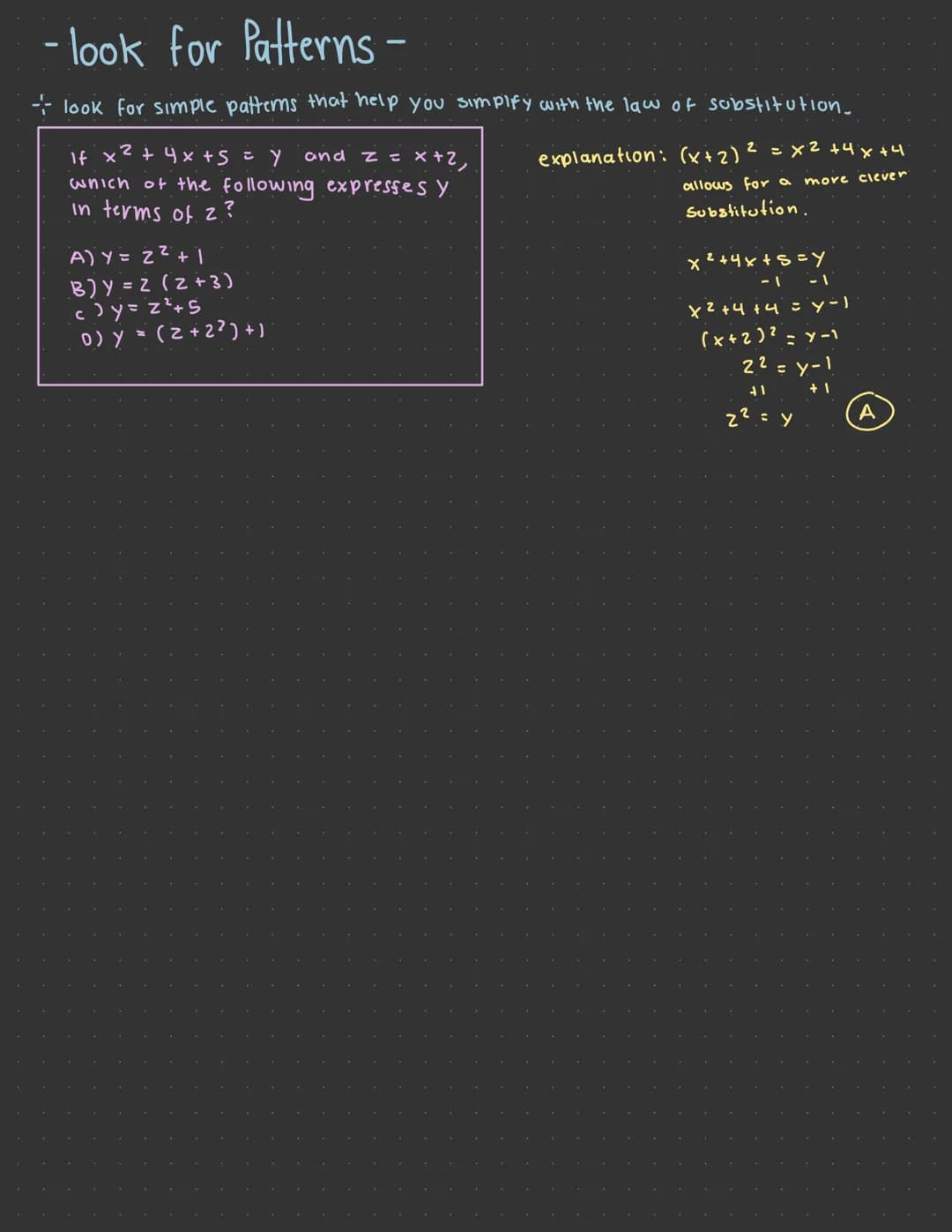 lesson 3: Simpliying Expression S
1
The law of Substitution -
-- if two things are equal, you can
always Substitute one for the other
ex: If