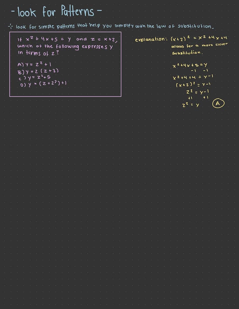 lesson 3: Simpliying Expression S
1
The law of Substitution -
-- if two things are equal, you can
always Substitute one for the other
ex: If