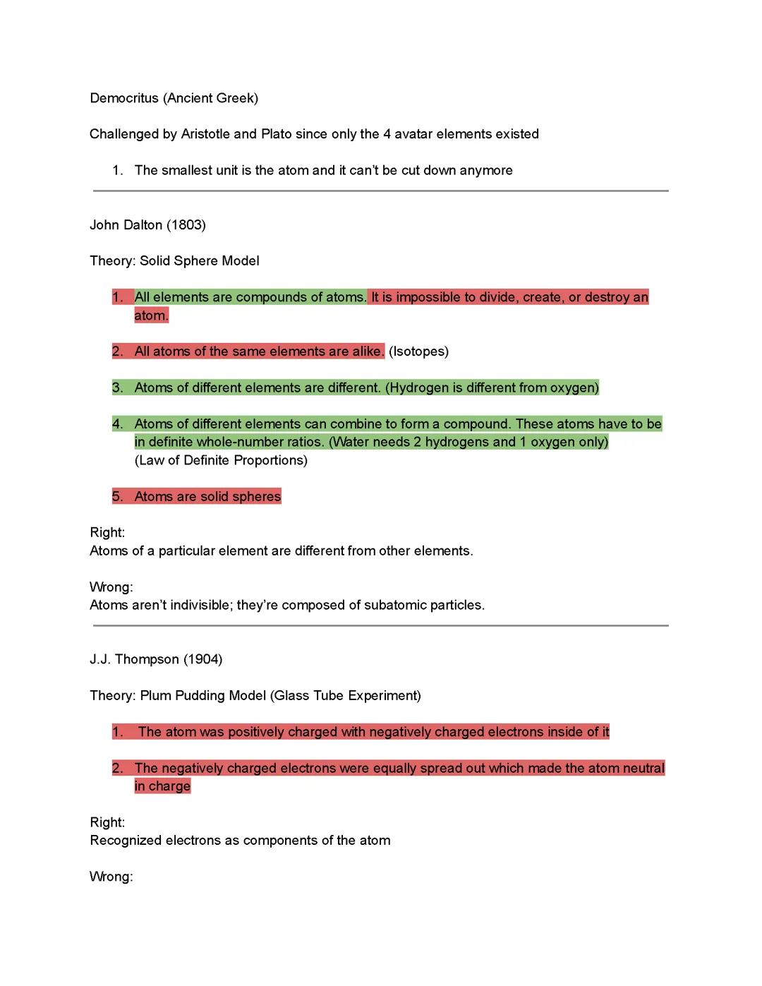 Atomic Structure Notes