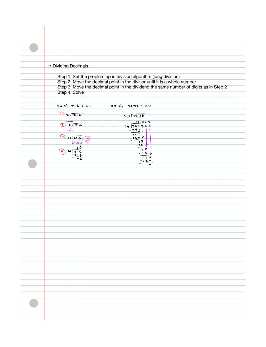 Operations with Decimals
→Adding and Subtracting Decimals
Step 1: Line up the decimals. Add extra zeros if necessary.
Step 2: Add or subtrac