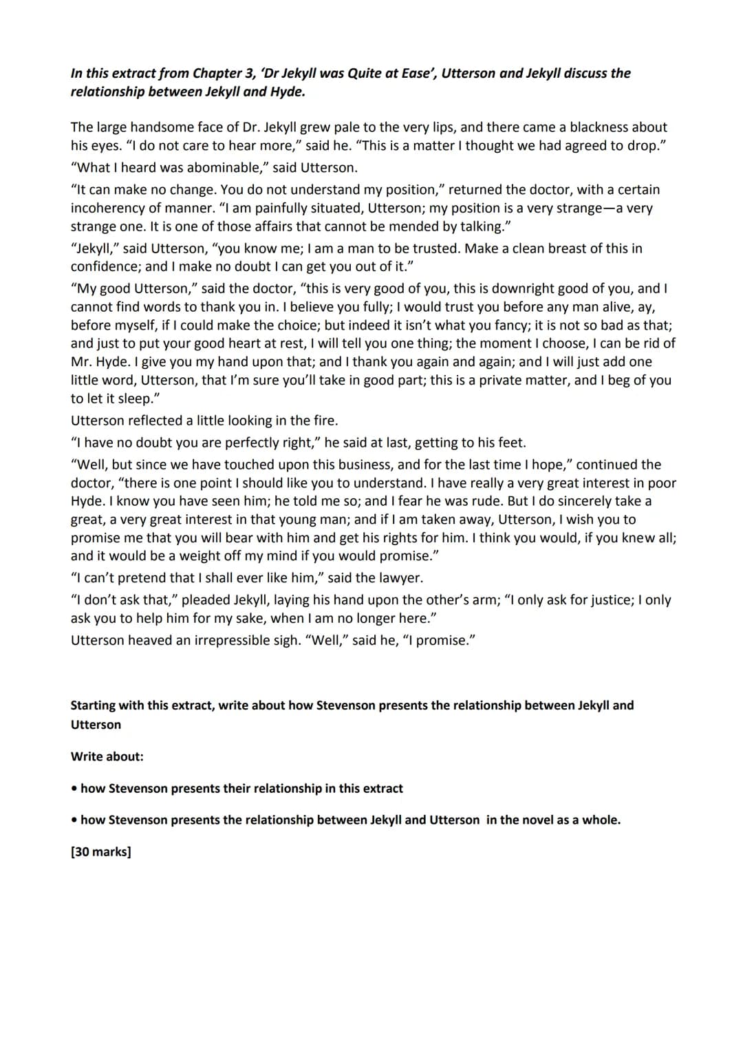 AQA Practice Questions: Dr Jekyll and Mr Hyde
In this extract from Chapter 1, 'Story of the Door', Enfield describes to Utterson an incident