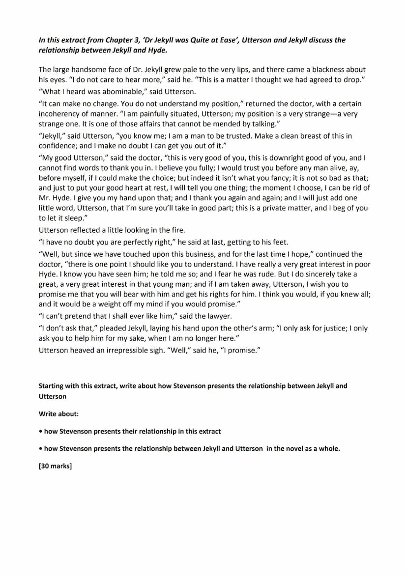 AQA Practice Questions: Dr Jekyll and Mr Hyde
In this extract from Chapter 1, 'Story of the Door', Enfield describes to Utterson an incident
