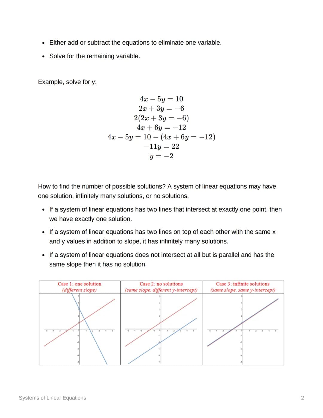 
<p>Systems of Linear Equations</p>
<p>Summary:<br />
These notes explain systems of linear equations and how to solve them.</p>
<p>Notes:<b