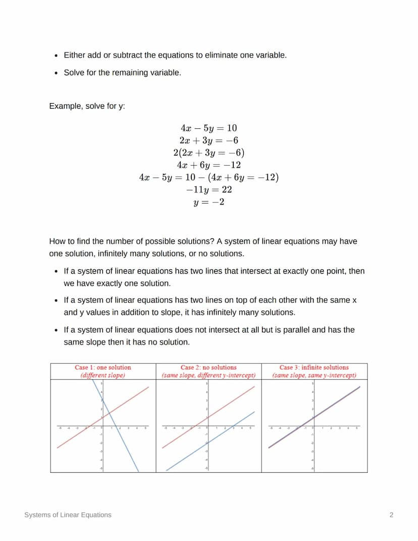 
<p>Systems of Linear Equations</p>
<p>Summary:<br />
These notes explain systems of linear equations and how to solve them.</p>
<p>Notes:<b
