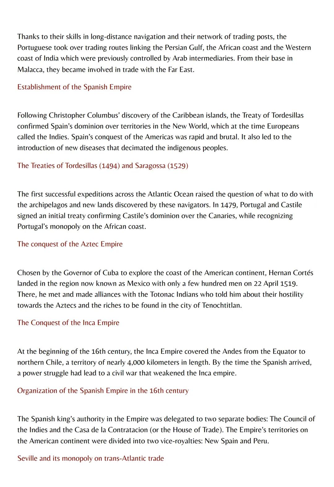 Spain and Portugal in the time period of
1450-1750
Spain and Portugal were the first European nations to establish trade empires spanning th
