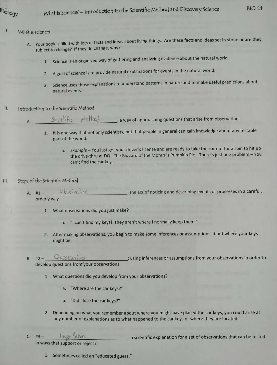 Intro to the Scientific Method