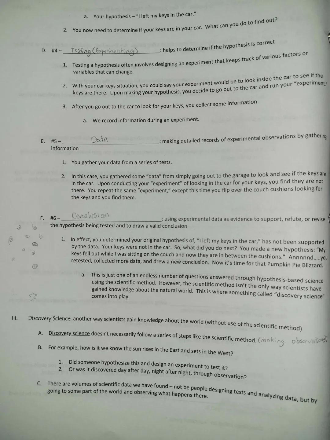 Biology
1.
II.
III.
What is Science? - Introduction to the Scientific Method and Discovery Science
What is science?
A. Your book is filled w