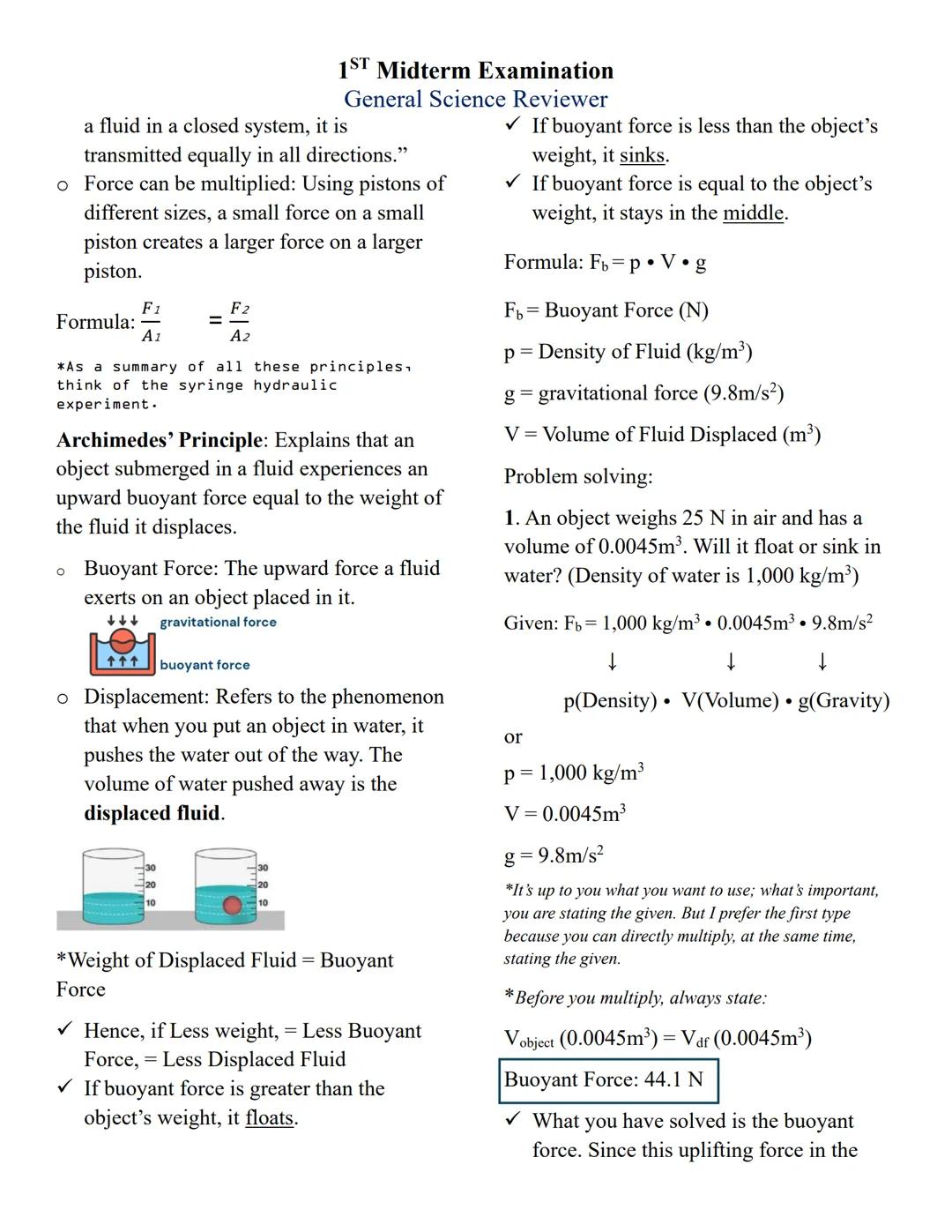 ## 1<sup>ST</sup> Midterm Examination
## General Science Reviewer

### Lessons covered:
- i. Physics in Daily Life
- ii. Applications of Tra
