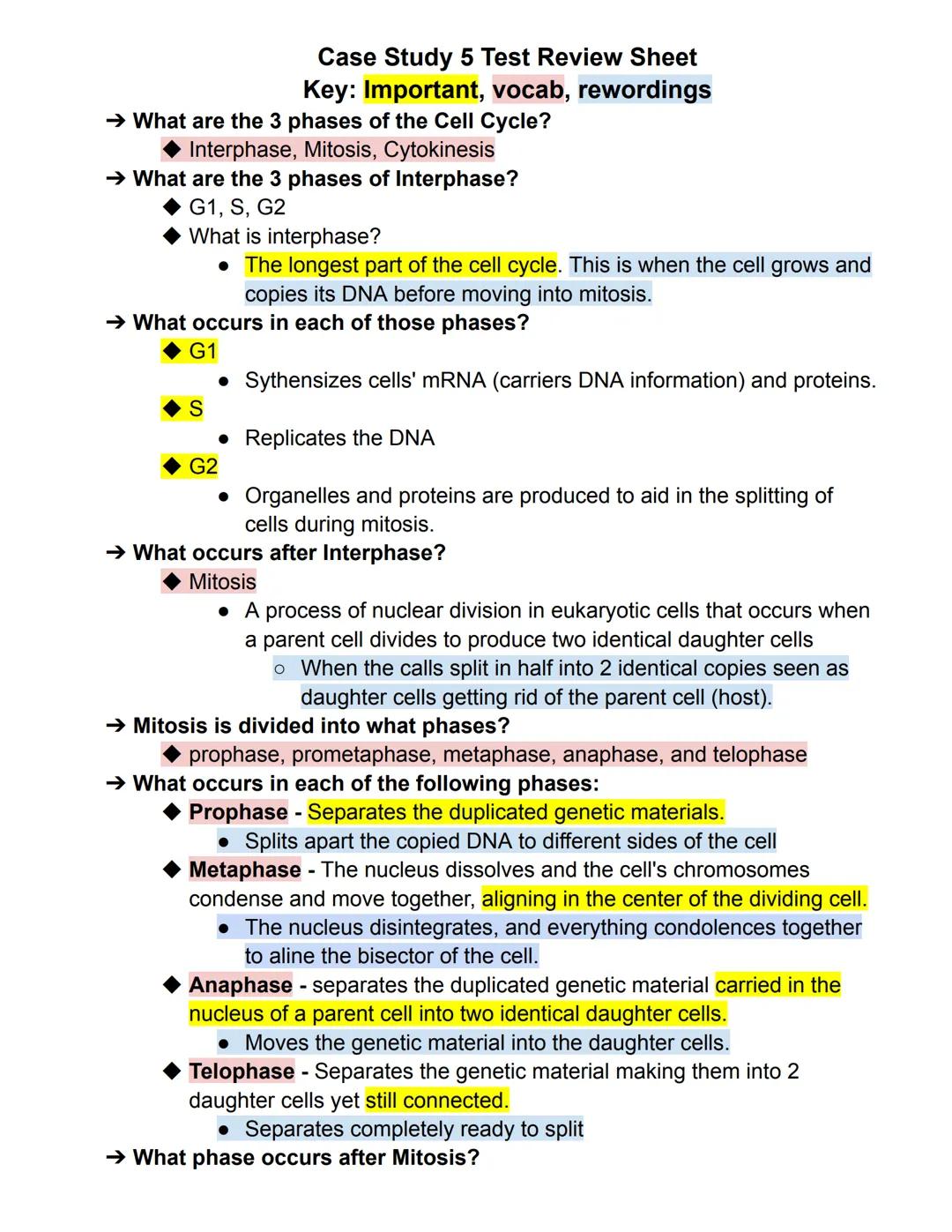 Biology Cell Cycle and Cancer (Unit 5)