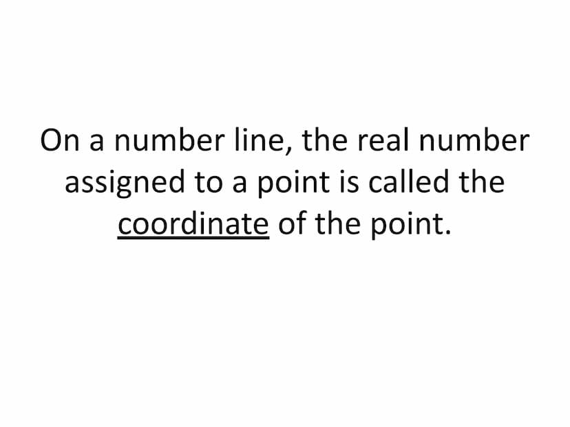 Honors Geometry
Unit IA Section 3
Measuring Lengths Postulate 1-1: Ruler Postulate
Every point on a line can be paired.
with a unique real n