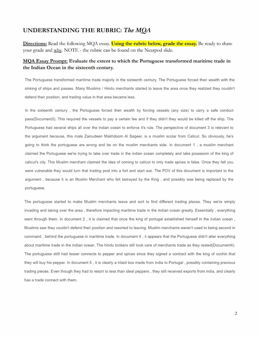 OBJECTIVE:
SWBAT evaluate the social and economic impacts of the global flow of silver from the mid-sixteenth to the
eighteenth century
DO N