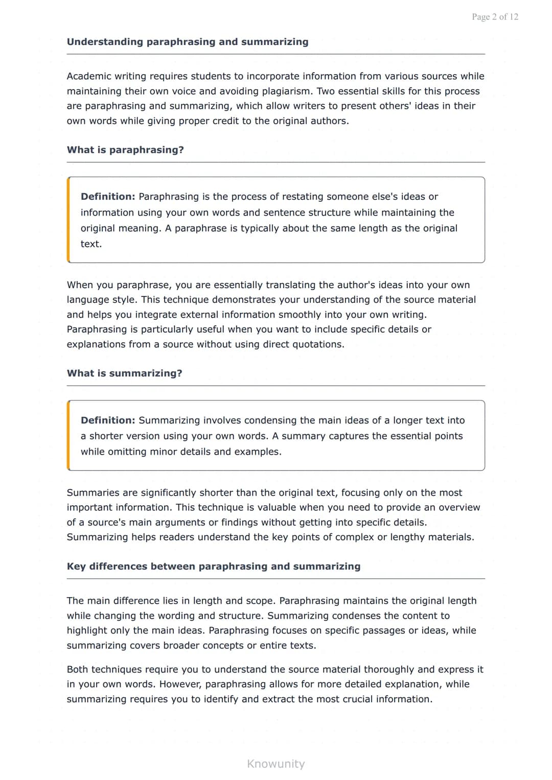 Academic Writing Conventions: Paraphrasing and Summarizing
Master paraphrasing and summarizing for academic writing
success
What You Will Le
