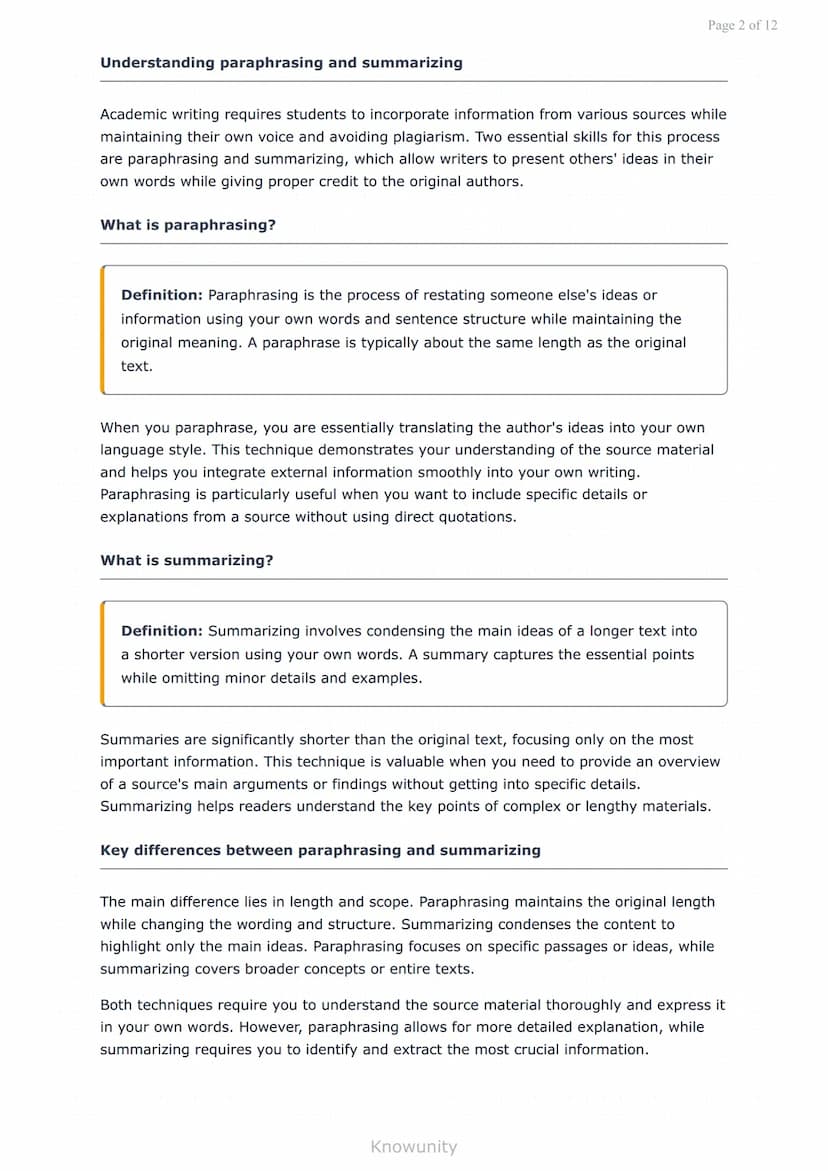 Academic Writing Conventions: Paraphrasing and Summarizing
Master paraphrasing and summarizing for academic writing
success
What You Will Le