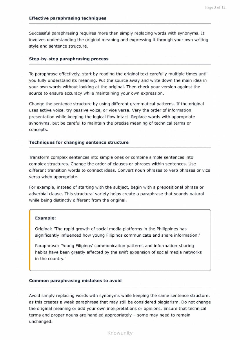 Academic Writing Conventions: Paraphrasing and Summarizing
Master paraphrasing and summarizing for academic writing
success
What You Will Le