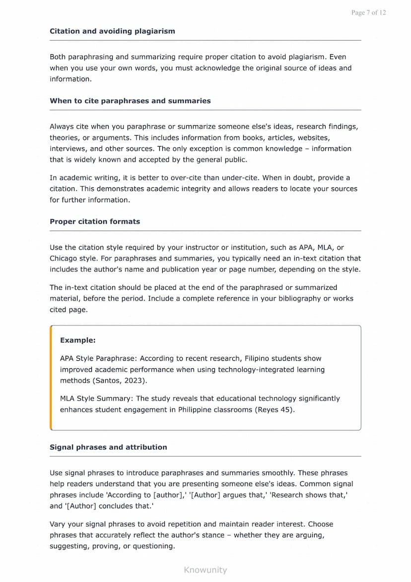 Academic Writing Conventions: Paraphrasing and Summarizing
Master paraphrasing and summarizing for academic writing
success
What You Will Le
