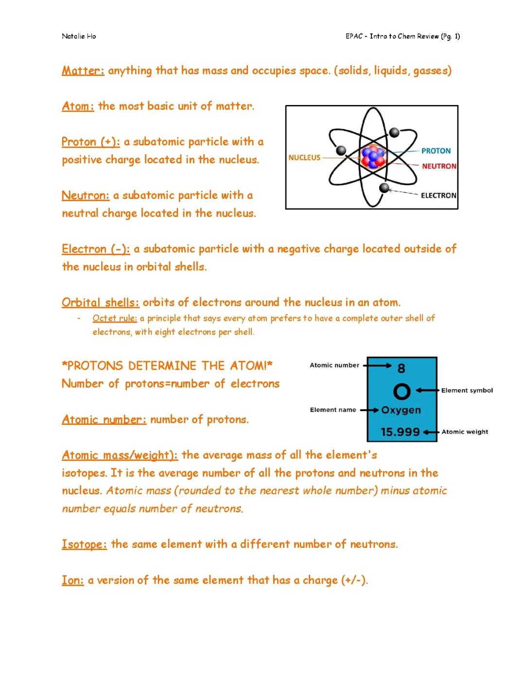 EPAC - Intro to Chemistry