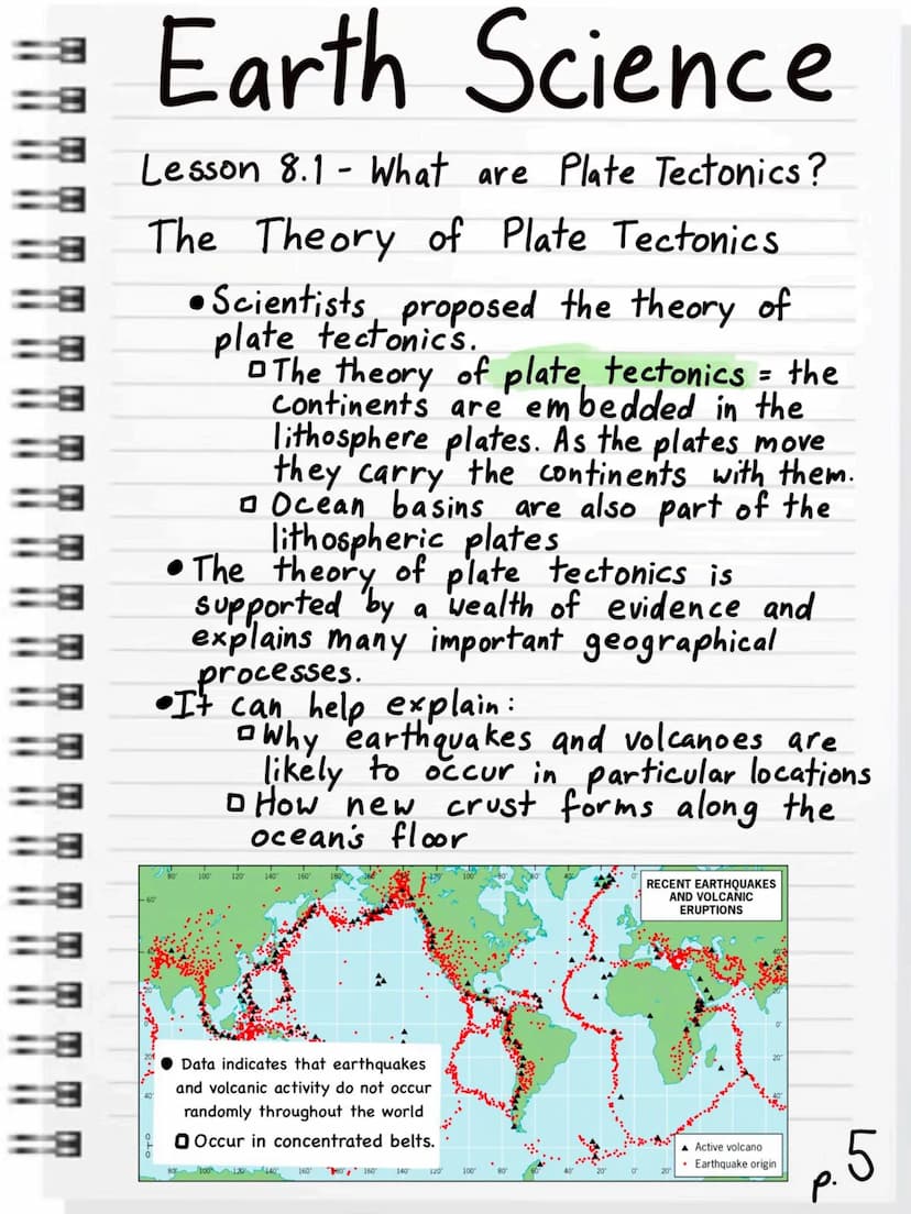 
<p>The theory of plate tectonics is a concept that explains the movement, formation, and interactions of Earth's lithospheric plates. These