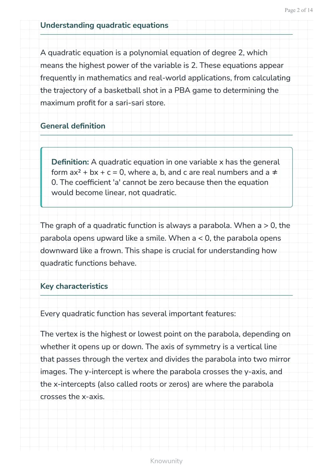 Quadratic equations and functions: Forms and properties
Master the three forms of quadratic equations and
their key properties
What you will