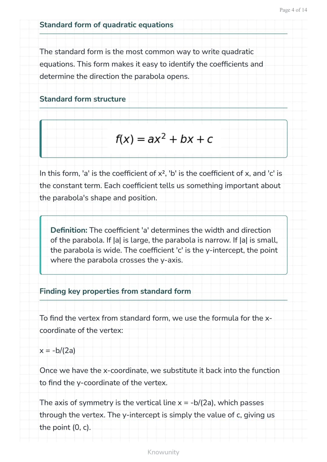 Quadratic equations and functions: Forms and properties
Master the three forms of quadratic equations and
their key properties
What you will