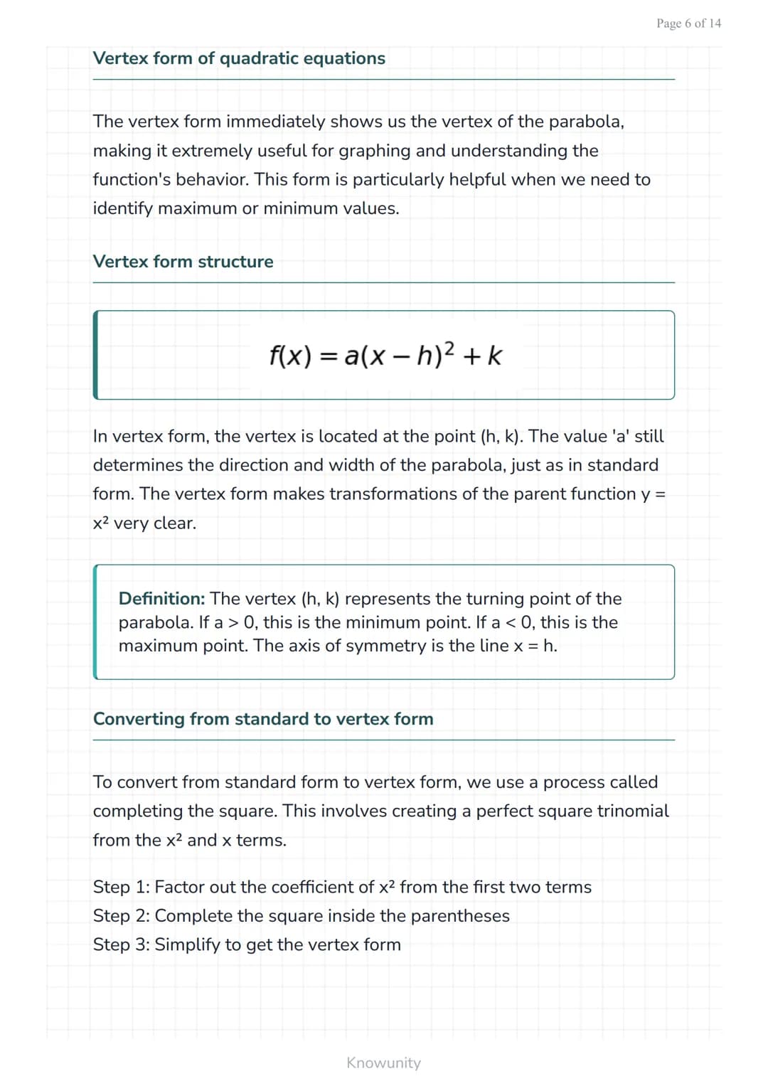 Quadratic equations and functions: Forms and properties
Master the three forms of quadratic equations and
their key properties
What you will