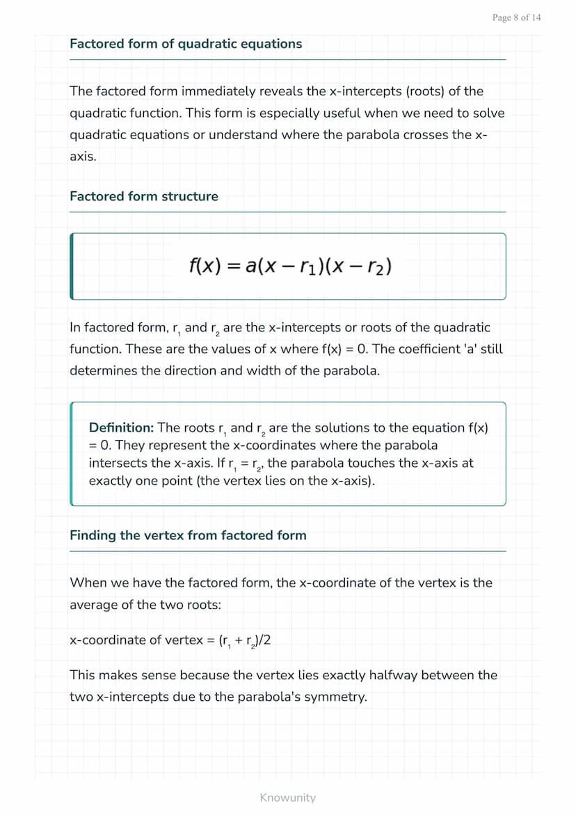 Quadratic equations and functions: Forms and properties
Master the three forms of quadratic equations and
their key properties
What you will