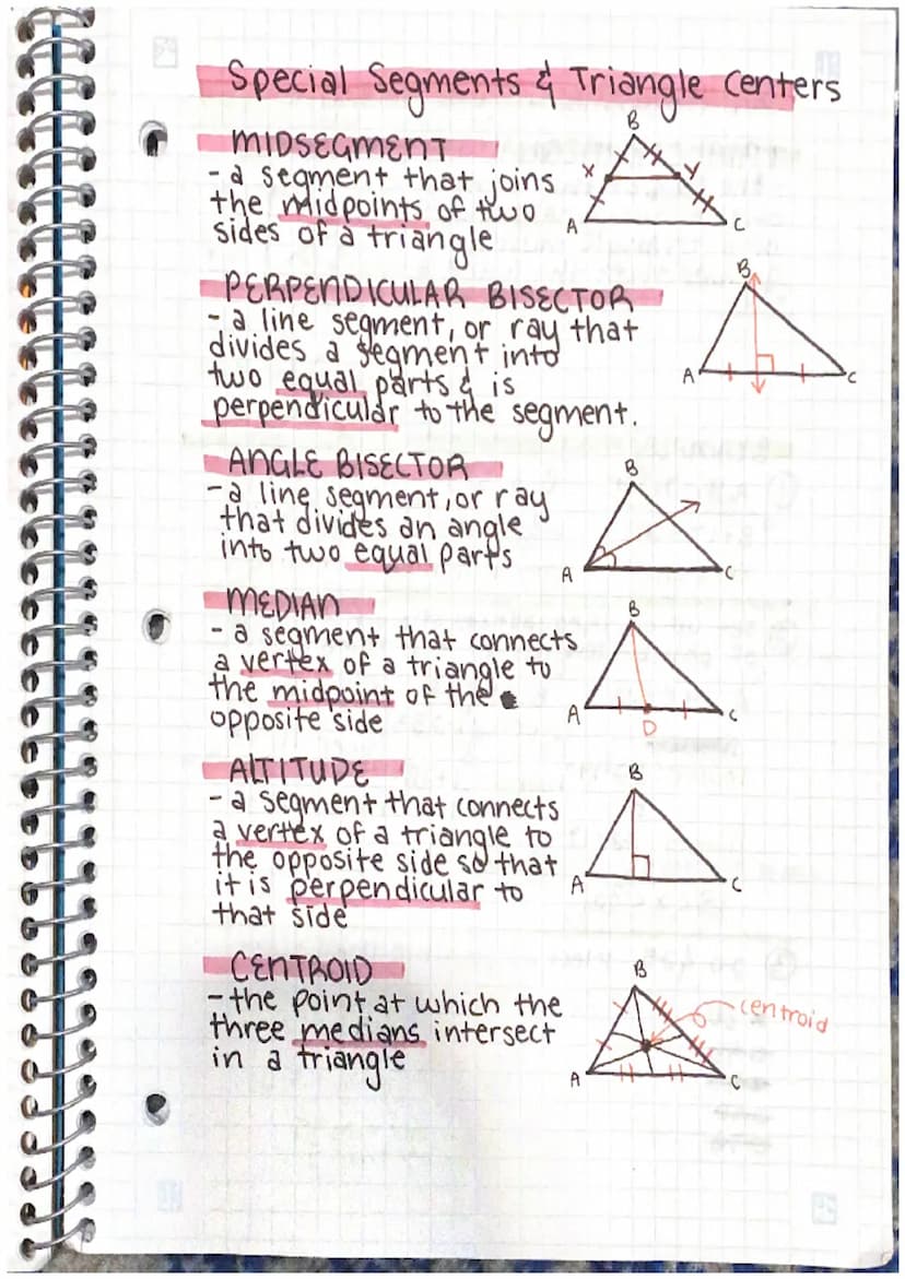 0
UN
3.6 medians, Altitude, & Centroid
Altitude of a triangle is the perpendicular
segment from a vertex to the line
containing the opposite