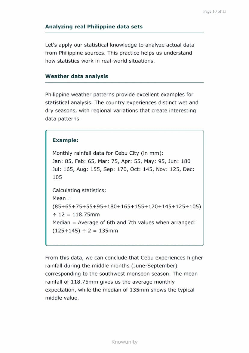 Statistics and Probability: Analyzing Philippine Data
Learn to analyze real Philippine data using
statistics and probability
What you will l