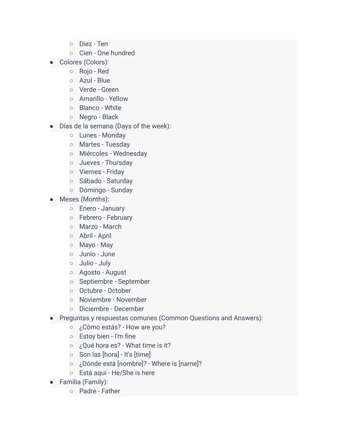 DELE Spanish Proficiency Test Study Note (Spanish 1- High School Level)
Test Overview:
Name: DELE Spanish 1
● Level: Basic proficiency
● Sec