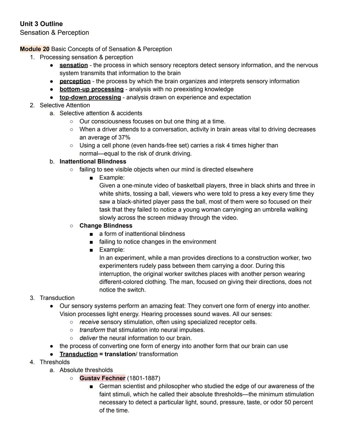 Sensation & Perception - Thresholds, Transduction, and Sensory Systems for Kids