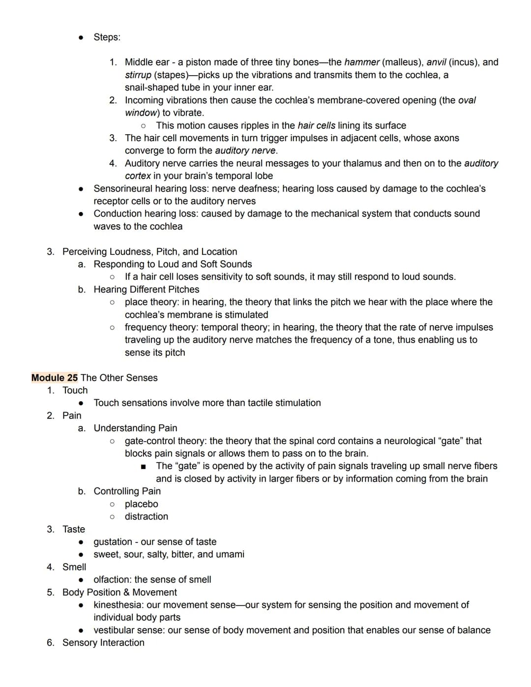 Unit 3 Outline
Sensation & Perception
Module 20 Basic Concepts of of Sensation & Perception
1. Processing sensation & perception
sensation -