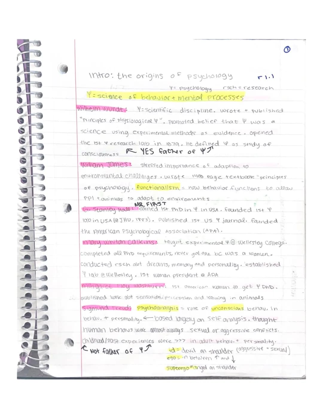 Introduction/Origins of Psychology 