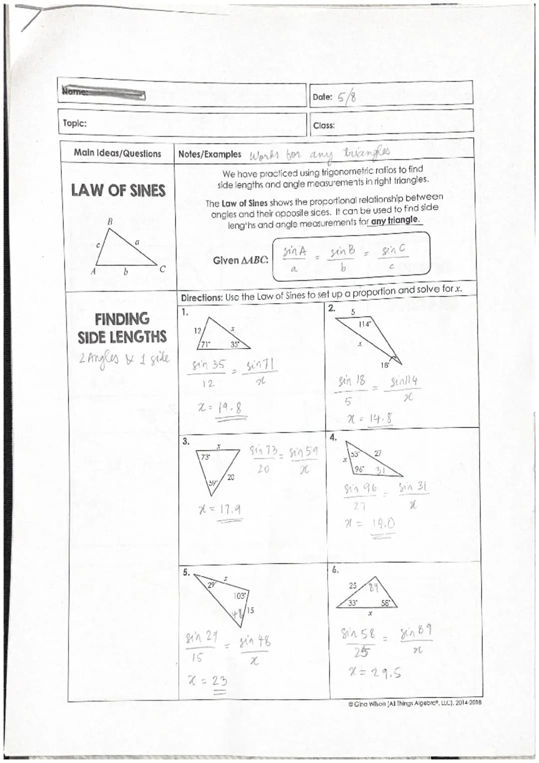 Law of Sines