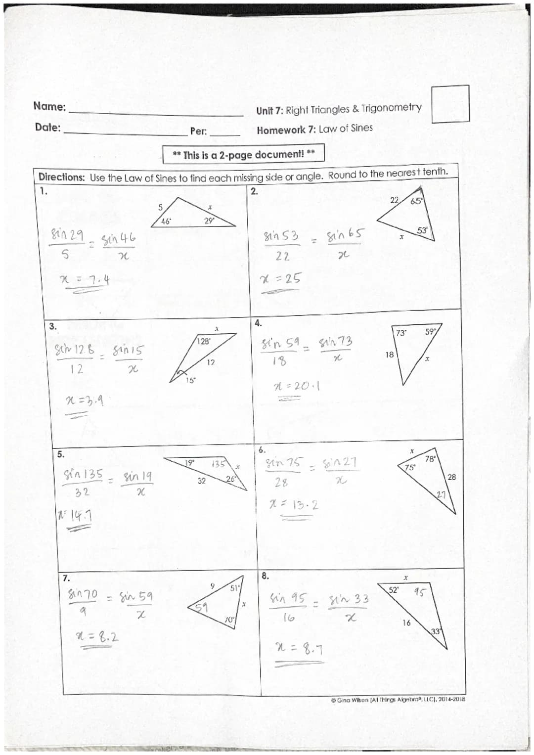 Name:
Topic:
Main Ideas/Questions
LAW OF SINES
C
A
B
b
a
FINDING
SIDE LENGTHS
zangles X 1 site
3.
Notes/Examples Works for any triangles
5.
