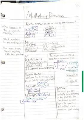 Know Multiplying polynomials Cornell notes thumbnail