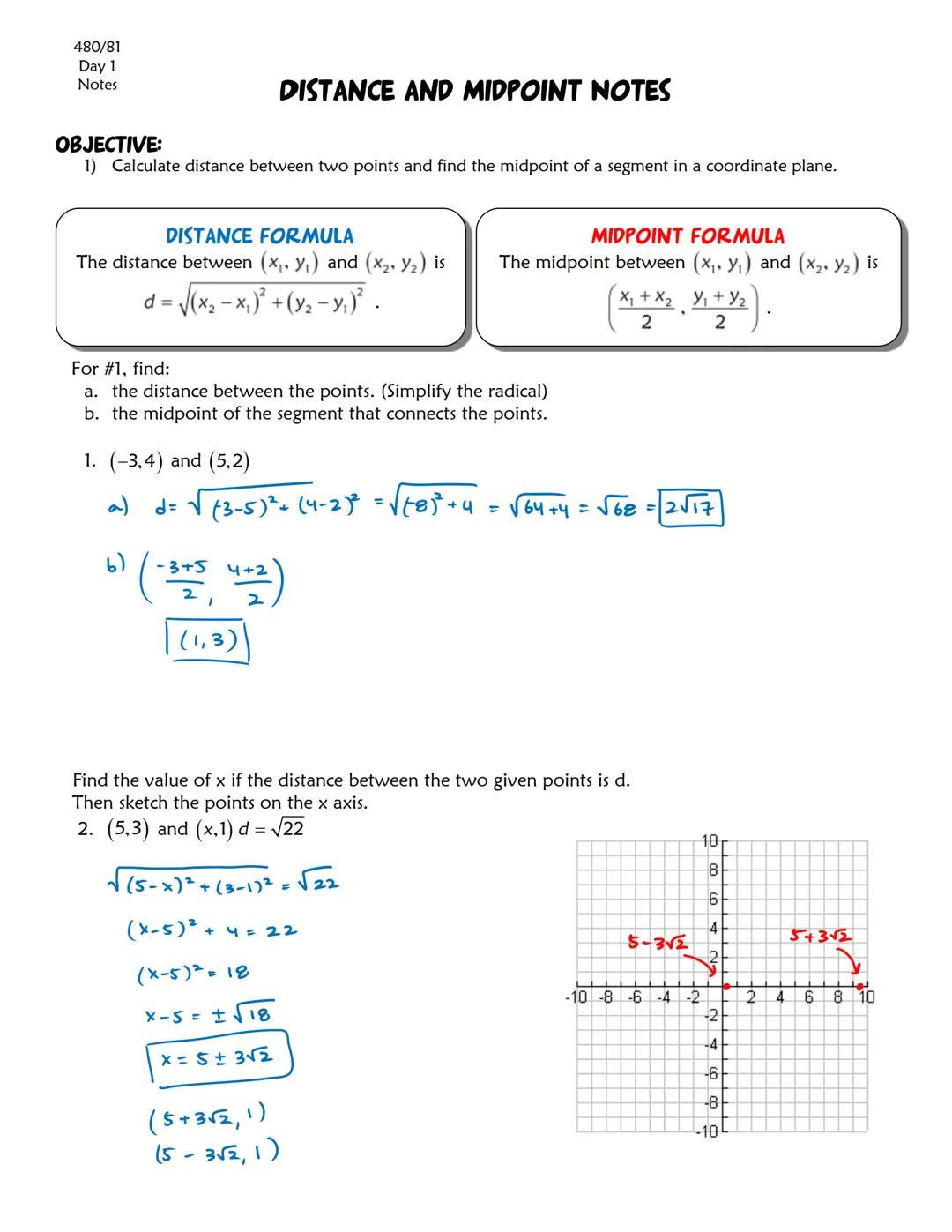 Distance and Mid Point
