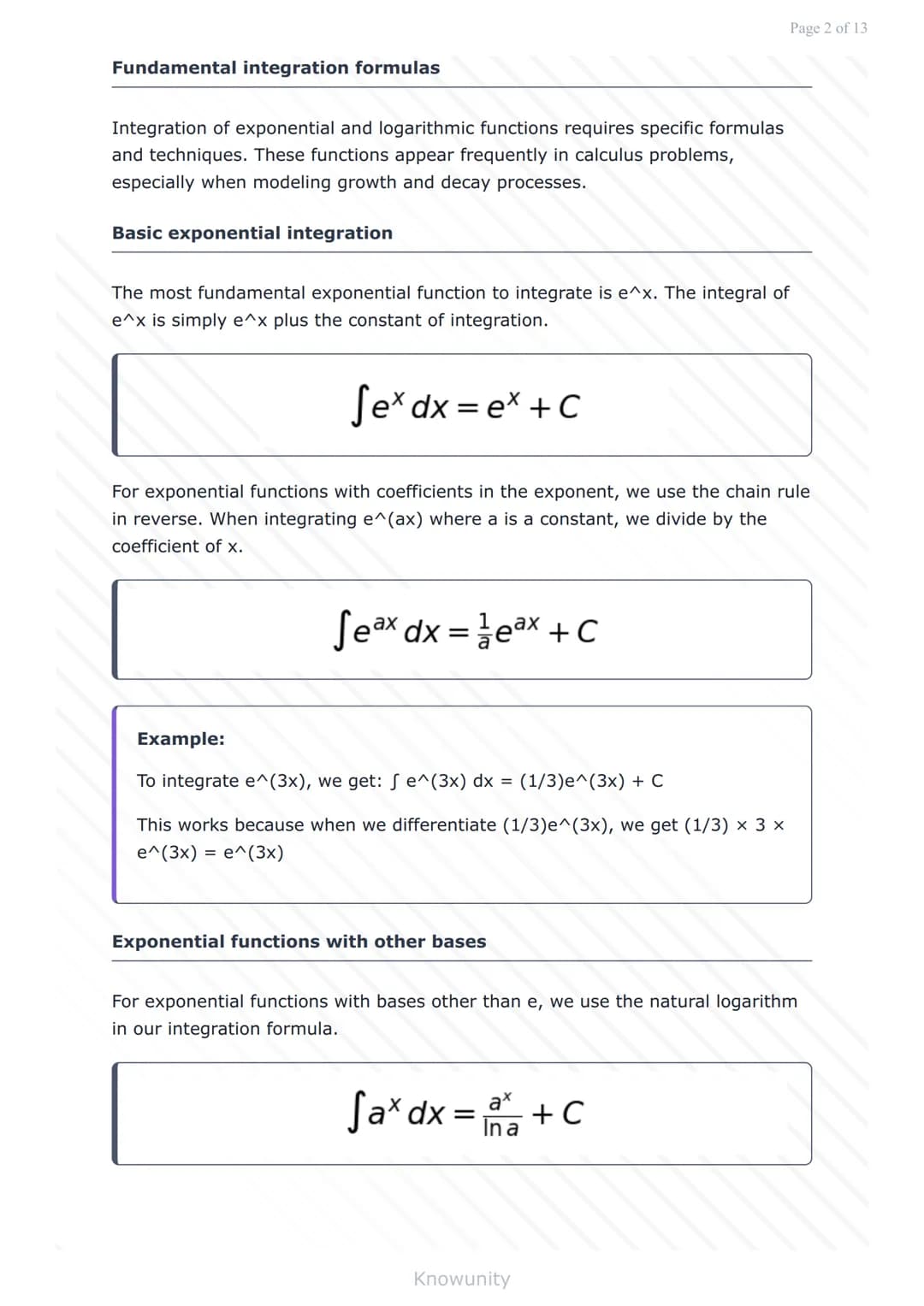 Integration of Exponential and Logarithmic Functions
Master integration techniques for exponential and
logarithmic functions
What you will l