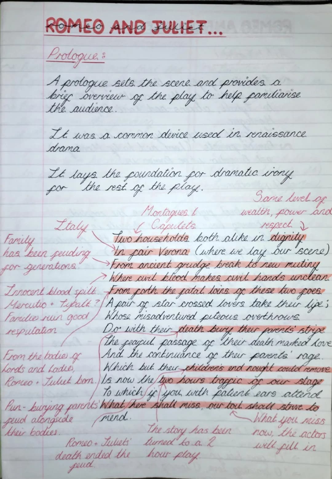 Romeo and Juliet prologue analysis 